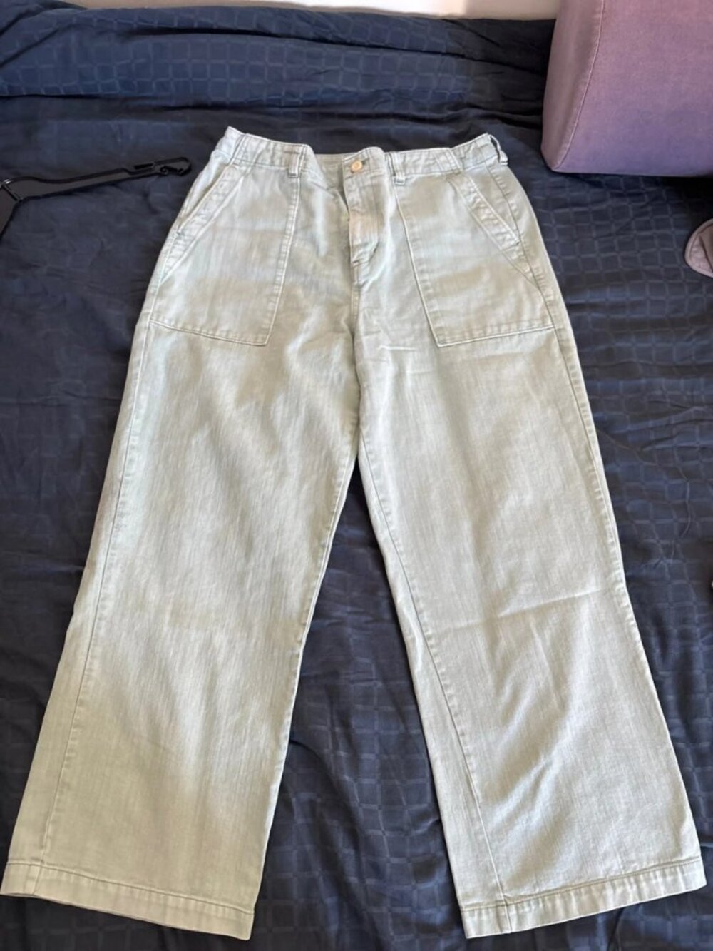 Light Mint Wide Leg Cotton Pants XL